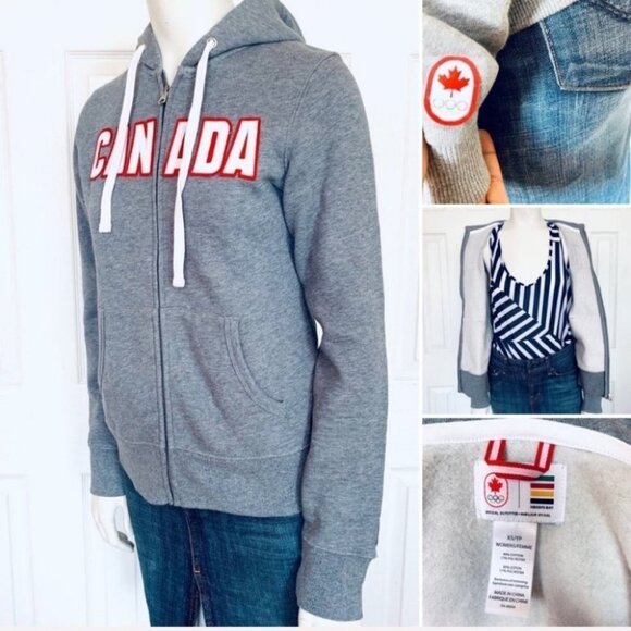 HUDSONS BAY OFFICIAL OLYMPICS HOODIE JACKET CANADA TOP WOMEN SIZE XS - Picture 4 of 10